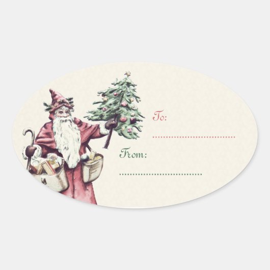 Sinterklaas Kerstcadeau Label stickers (Voorkant)