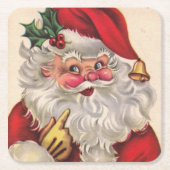 Sinterklaas Kerstfeest Drink Set van 6 Vierkante Kartonnen Onderzetter (Voorkant)