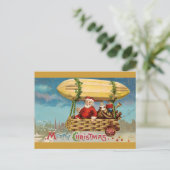 Sinterklaas: Kerstman in Zeppelin Feestdagenkaart (Staand voorkant)