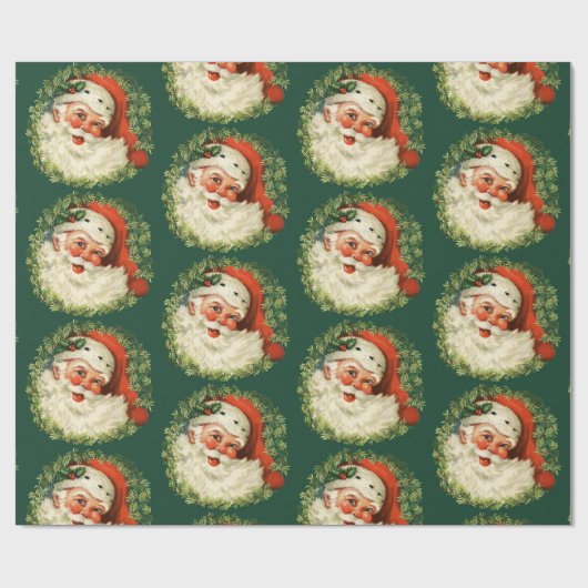 Sinterklaas Kerstmis Groen & Rood Cadeaupapier (Vlak)