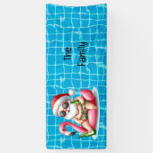 Sinterklaas Kerstmis in juli Pool Party Spandoek (Verticaal)