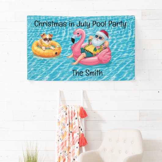 Sinterklaas Kerstmis in juli Pool Party Spandoek (Insitu)