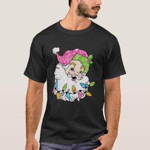 Sinterklaas Kerstmis Licht Sprankelende Print Vrol T-shirt