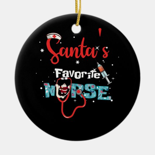 Sinterklaas kerststethoscoop, favoriete zuster keramisch ornament (Voorkant)