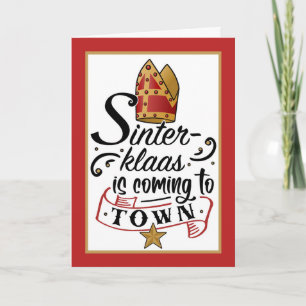 Sinterklaas komt met Miter en Star naar de stad Kaart