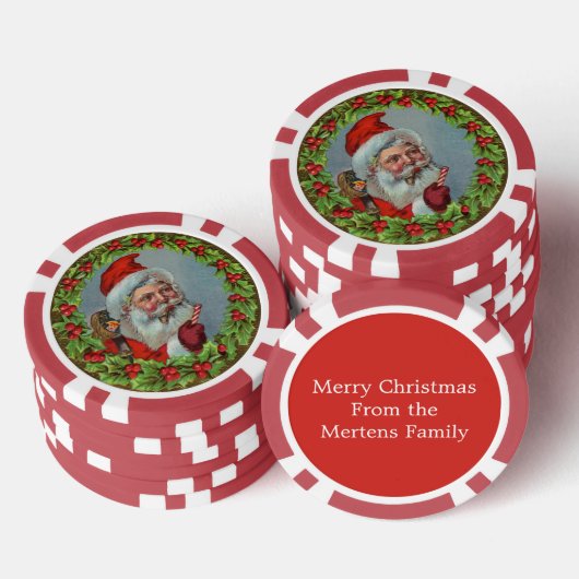 Sinterklaas krans Vrolijk kerstbericht Poker Chips (Opstapeling)
