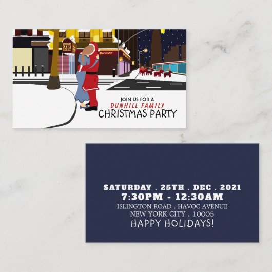 Sinterklaas' kus op Broadway, Kerstfeest ticket Informatiekaartje (Voorkant / Achterkant)