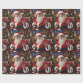 Sinterklaas lachend en zwaaiend cadeaupapier (Vlak)