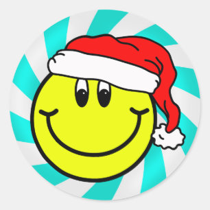 Sinterklaas Lachend Gezicht Emoji Ronde Sticker
