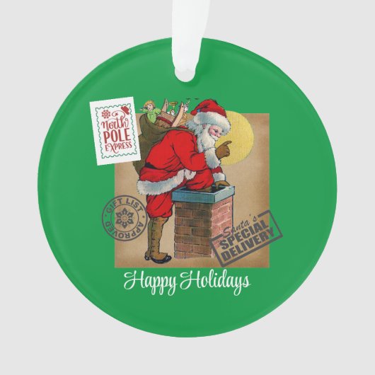 Sinterklaas langs de schoorsteen Acryl Ornament (voorkant)