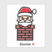 Sinterklaas langs de schoorsteen Cartoon Sticker (Vel)