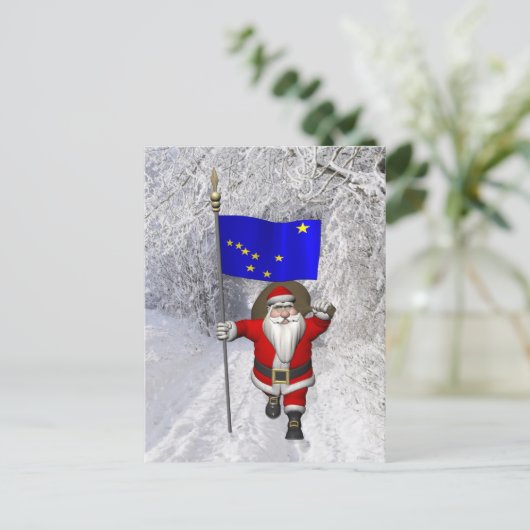 Sinterklaas met aftekening van Alaska Feestdagenkaart (Staand voorkant)