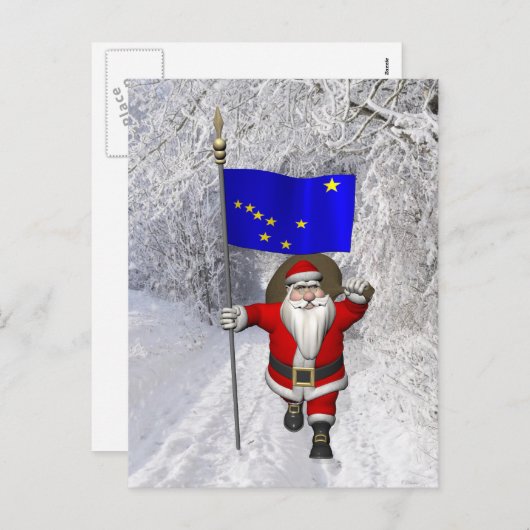 Sinterklaas met aftekening van Alaska Feestdagenkaart (Voorkant / Achterkant)