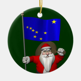 Sinterklaas met aftekening van Alaska Keramisch Ornament