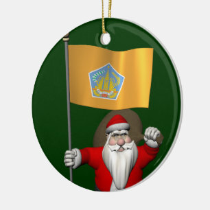 Sinterklaas met aftekening van Bali Keramisch Ornament