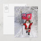 Sinterklaas met aftekening van Bermuda Feestdagenkaart (Voorkant / Achterkant)
