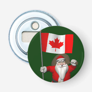 Sinterklaas met aftekening van Canada Button Flesopener