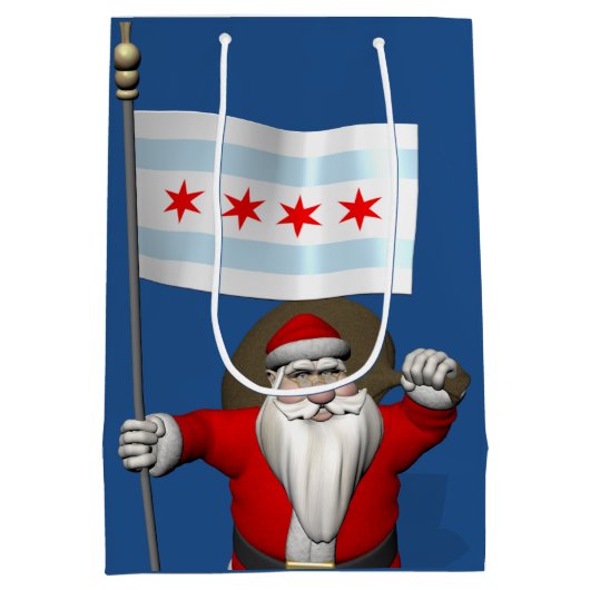 Sinterklaas met aftekening van Chicago Medium Cadeauzakje (Achterkant)