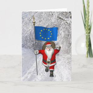Sinterklaas met aftekening van de Europese Unie Feestdagen Kaart
