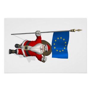 Sinterklaas met aftekening van de Europese Unie Perfect Poster