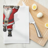 Sinterklaas met aftekening van Frankrijk Theedoek (Quarter Fold)