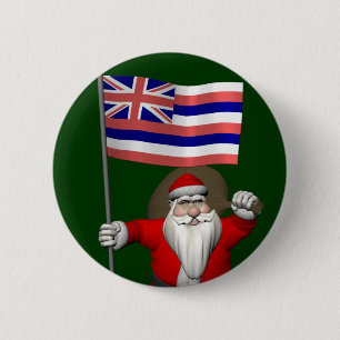 Sinterklaas met aftekening van Hawaii Ronde Button 5,7 Cm