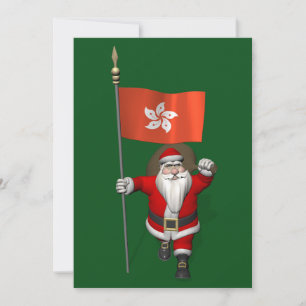 Sinterklaas met aftekening van Hongkong Feestdagenkaart