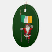 Sinterklaas met aftekening van Ierland Keramisch Ornament (Links)