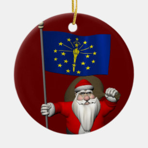 Sinterklaas met aftekening van Indiana Keramisch Ornament
