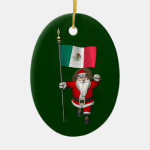 Sinterklaas met aftekening van Mexico Keramisch Ornament