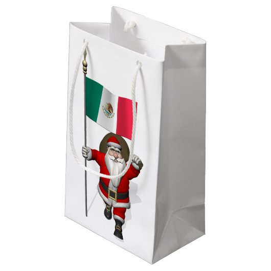 Sinterklaas met aftekening van Mexico Klein Cadeauzakje (Achterkant Gekanteld)