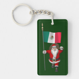Sinterklaas met aftekening van Mexico Sleutelhanger