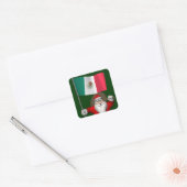 Sinterklaas met aftekening van Mexico Vierkante Sticker (Envelop)