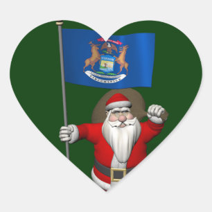 Sinterklaas met aftekening van Michigan Hart Sticker
