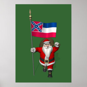 Sinterklaas met aftekening van Mississippi Poster