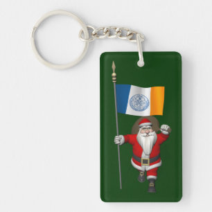 Sinterklaas met aftekening van New York City Sleutelhanger