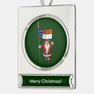 Sinterklaas met aftekening van North Carolina Verzilverd Banner Ornament