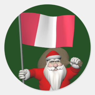 Sinterklaas met aftekening van Peru Ronde Sticker