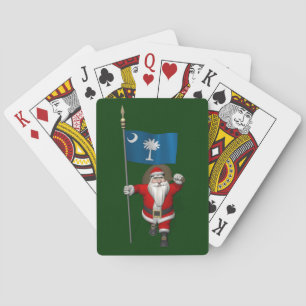Sinterklaas met aftekening van South Carolina Pokerkaarten