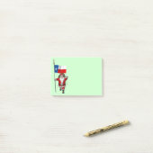 Sinterklaas met aftekening van Texas Post-it® Notes (Op bureau)