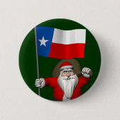 Sinterklaas met aftekening van Texas Ronde Button 5,7 Cm (Voorkant)