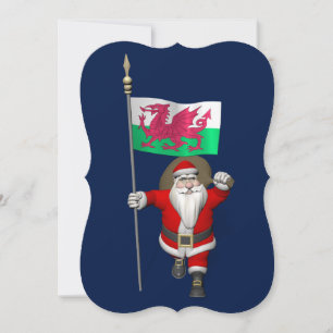 Sinterklaas met aftekening van Wales Feestdagenkaart