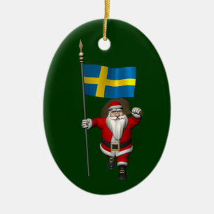 Sinterklaas met aftekening van Zweden Keramisch Ornament