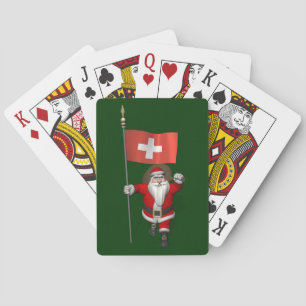 Sinterklaas met aftekening van Zwitserland Pokerkaarten
