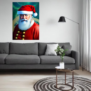 Sinterklaas met blauwe ogen   AI Art Poster