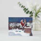 Sinterklaas met bootjes feestdagenkaart (Staand voorkant)