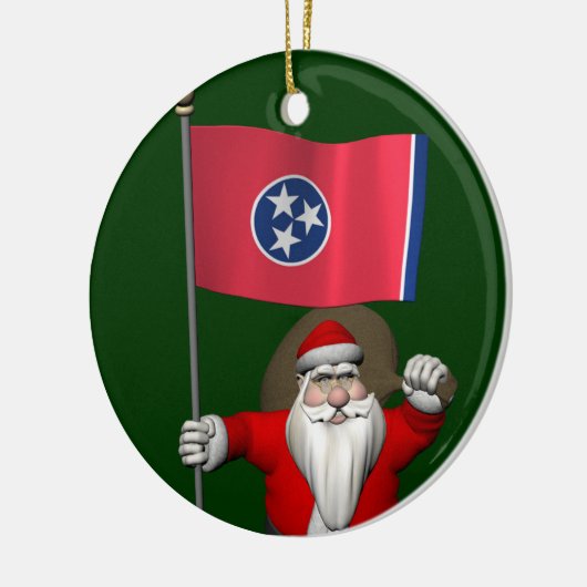 Sinterklaas met bord van Tennessee Keramisch Ornament (Links)