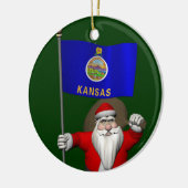 Sinterklaas met bordje Kansas Keramisch Ornament (Links)