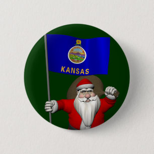 Sinterklaas met bordje Kansas Ronde Button 5,7 Cm