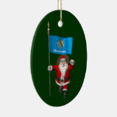 Sinterklaas met bordje Oklahoma Keramisch Ornament (Rechts)